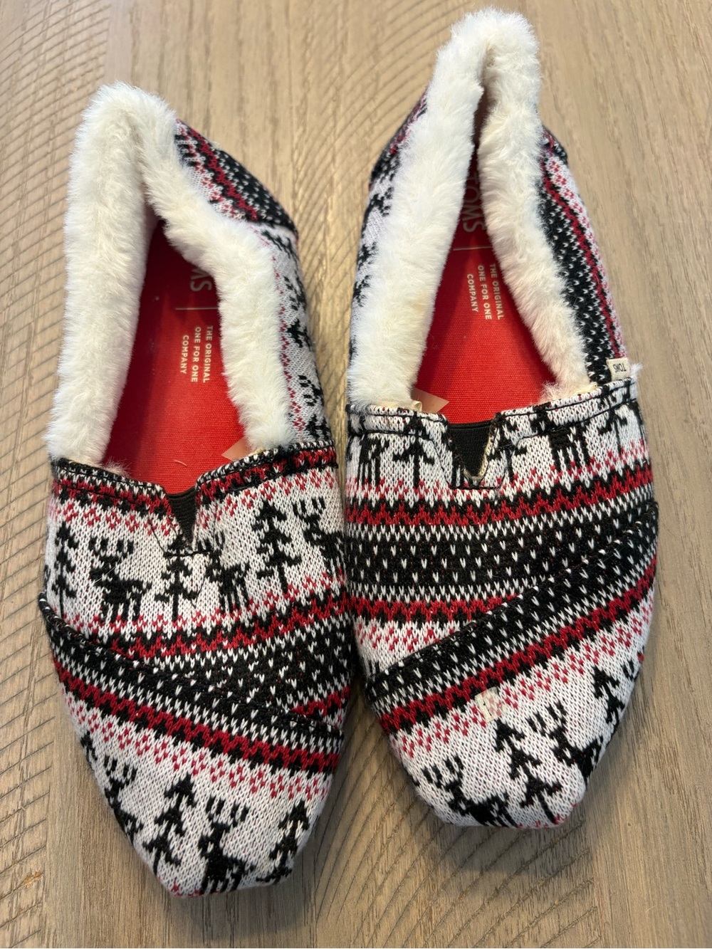 Toms Fair Isle Faux-Fur Lined Slip-On